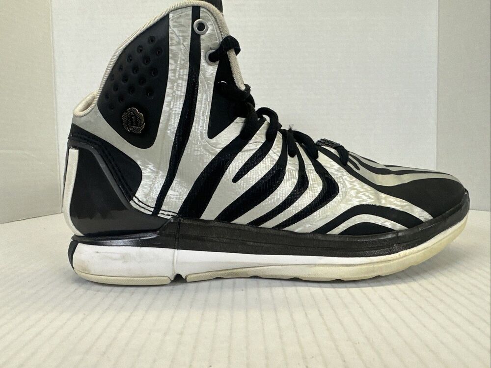 Adidas D Rose 4.5 Basketball Sneaker Size 6 Mens Black/Silver Used No Box - Picture 3 of 10